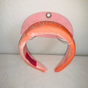 Juicy couture headband‎ velvet rhinestone bling logo adult size padded new